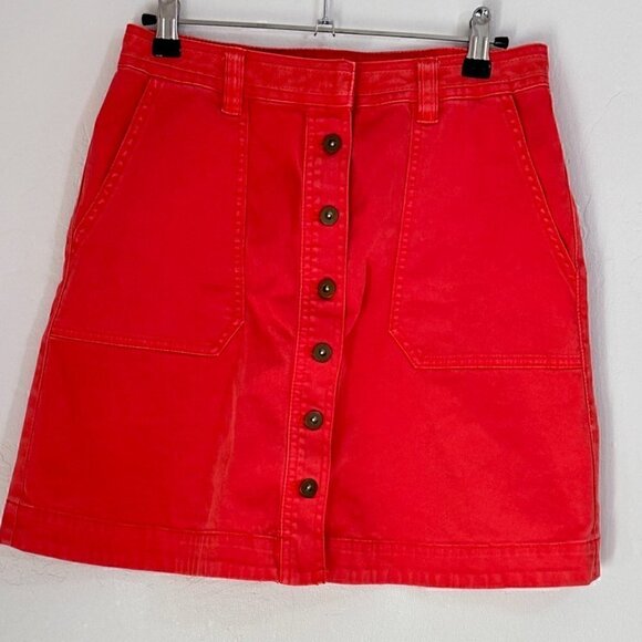 #87 Anthropologie Pilcro and the Letterpress Button Front Denim Skirt - Picture 6 of 7